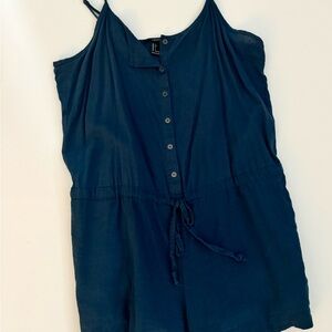 Forever 21 Navy Button-Down Romper